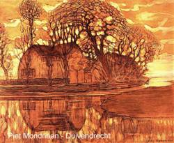 Schilderij van een boerderij te Duivendrecht door Piet Mondriaan